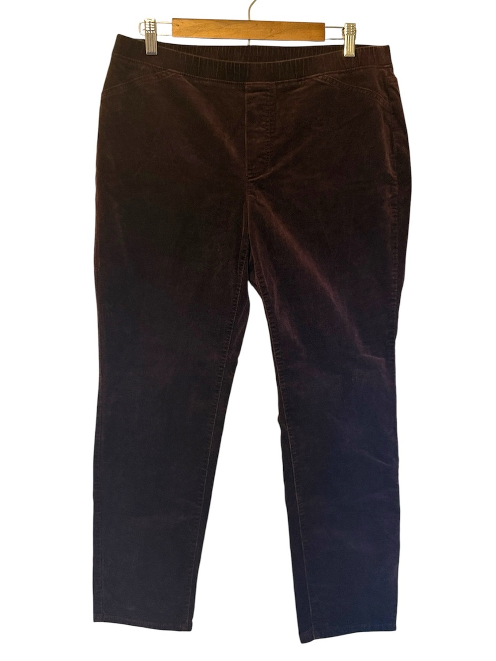 J. Jill Pull On Corduroy Pants Straight Leg Dark Purple Berry M Retro Gorpcore